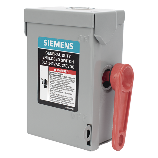 Interruptor de Seguridad GNF221A, 240Vca, 2 polos, 30 Amp, sin portafusibles, Nema 1.