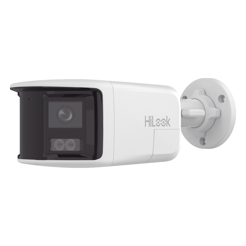 [Dual Light] Bala IP 6 Megapixel / Imagen Panorámica 180°/ PoE / Micrófono y Bocina Integrado / Exterior IP67 / Audio Bidireccional / Alarma Visual y