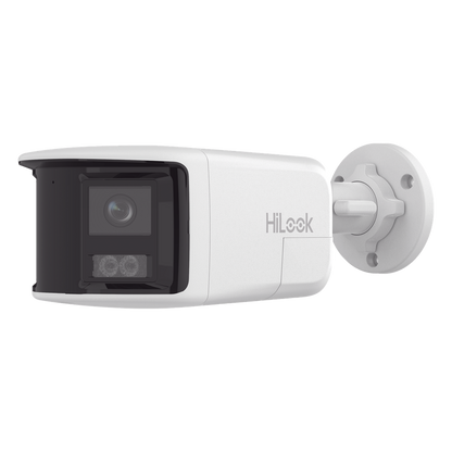 [Dual Light] Bala IP 6 Megapixel / Imagen Panorámica 180°/ PoE / Micrófono y Bocina Integrado / Exterior IP67 / Audio Bidireccional / Alarma Visual y