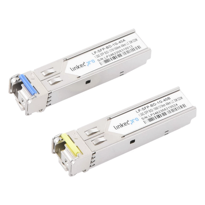 Transceptores Ópticos Bidireccionales SFP (Mini-Gbic) / Monomodo 1310 & 1550 nm / 1.25 Gbps / 1000BASE-BX / Conector LC/UPC Simplex / DDM / Hasta 40