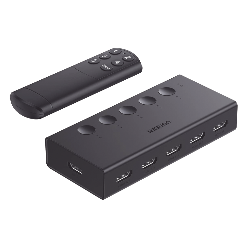 Conmutador HDMI 5X1 | 4K@60Hz | HDMI 2.0, 1.4 | HDCP 2.2, 1.4 | VRR | Dynamic HDR | 3D | CEC | EDID | IR 10 Metros (32.81 Pies) | 18Gbps | Cambio