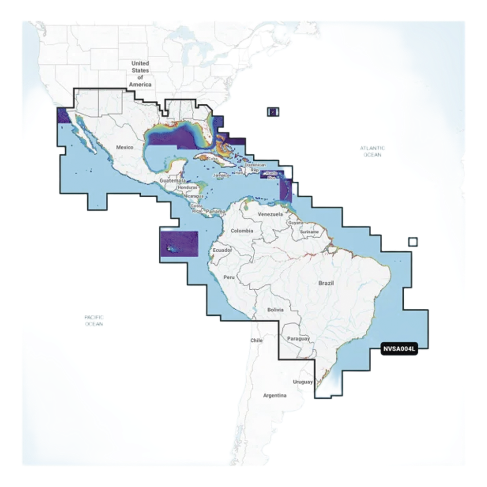 Cobertura Marítima / Costa de México, Centroamérica y Brasil / Incluye Golfo de EE. UU. y Costa Oriental / Bermudas, Bahamas, Cuba, Puerto Rico