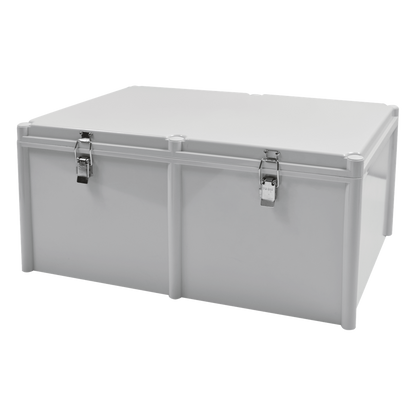 Gabinete Plástico para Exterior (IP65) de 560 X 380 x 265 mm Cierre por broche.