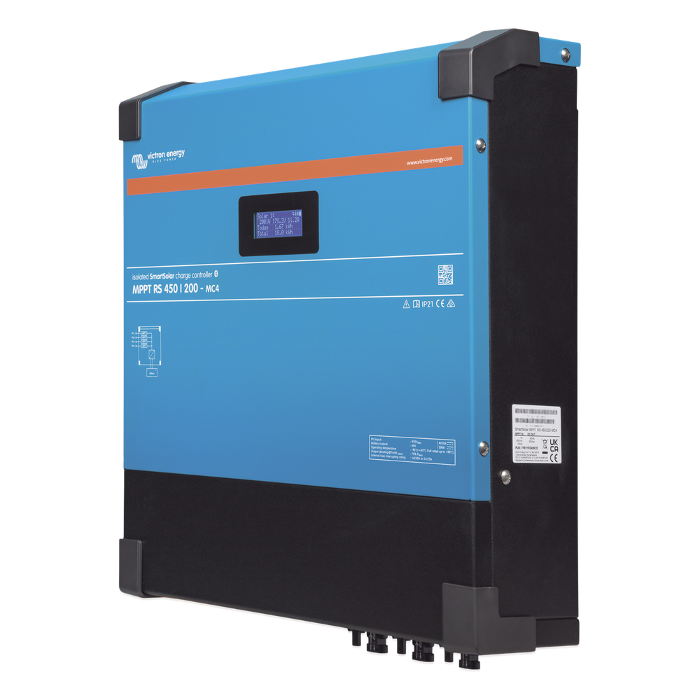 SmartSolar MPPT RS 450/100-MC4. Controlador Solar MPPT 100A, Voltaje: 48 Vcc. Para uso con Inv. Cargadores Victron