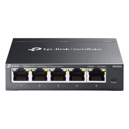 Switch Gestionado Omada SDN / 5 Puertos Gigabit RJ45 / 10 Gbps Capacidad Switching / 7.4 Mpps Forwarding Rate / Gestión Cloud Centralizada / VLAN