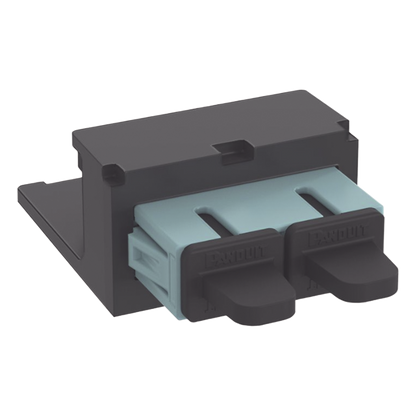 Módulo Acoplador SC Duplex, para Fibra Óptica Multimodo OM3/OM4, Tipo Mini-Com, Color Aqua