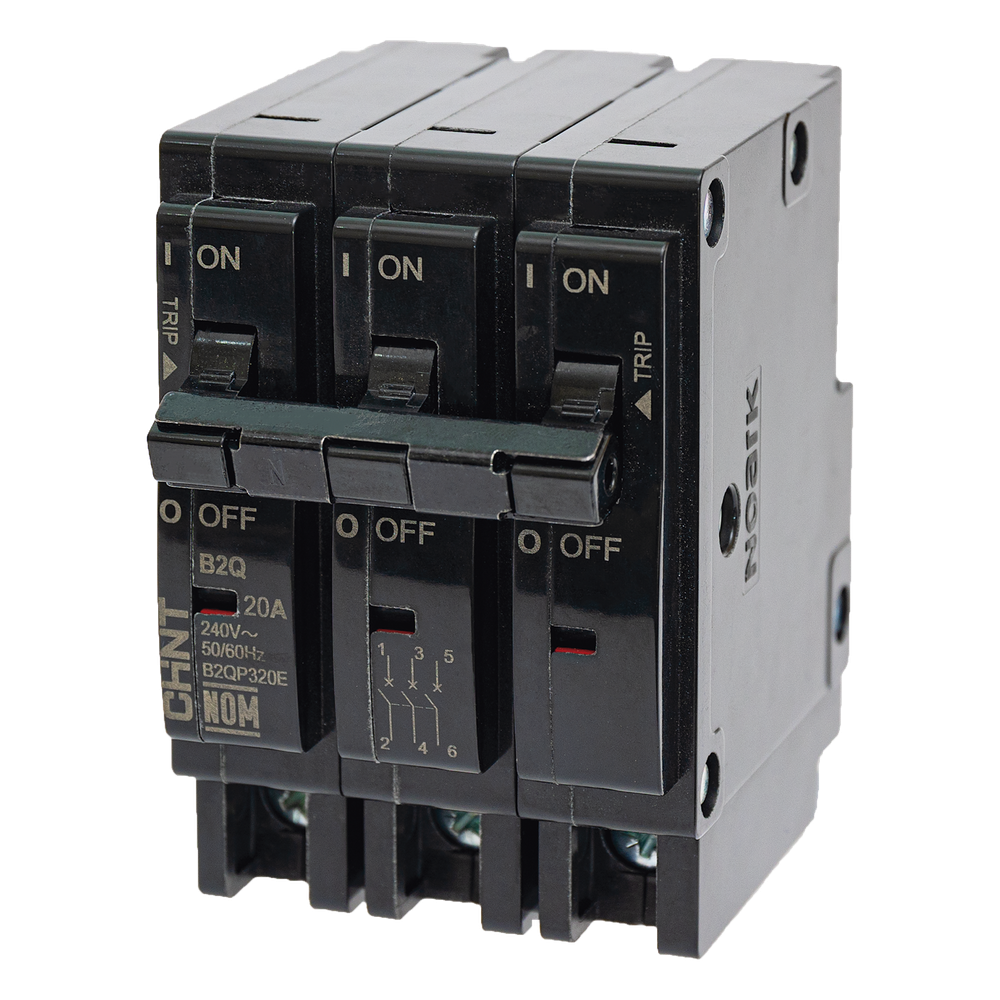 MCB - Interruptor Termomagnético Enchufable, Serie: B2Q, 3P, 40A, 240V (SKU:1002299)
