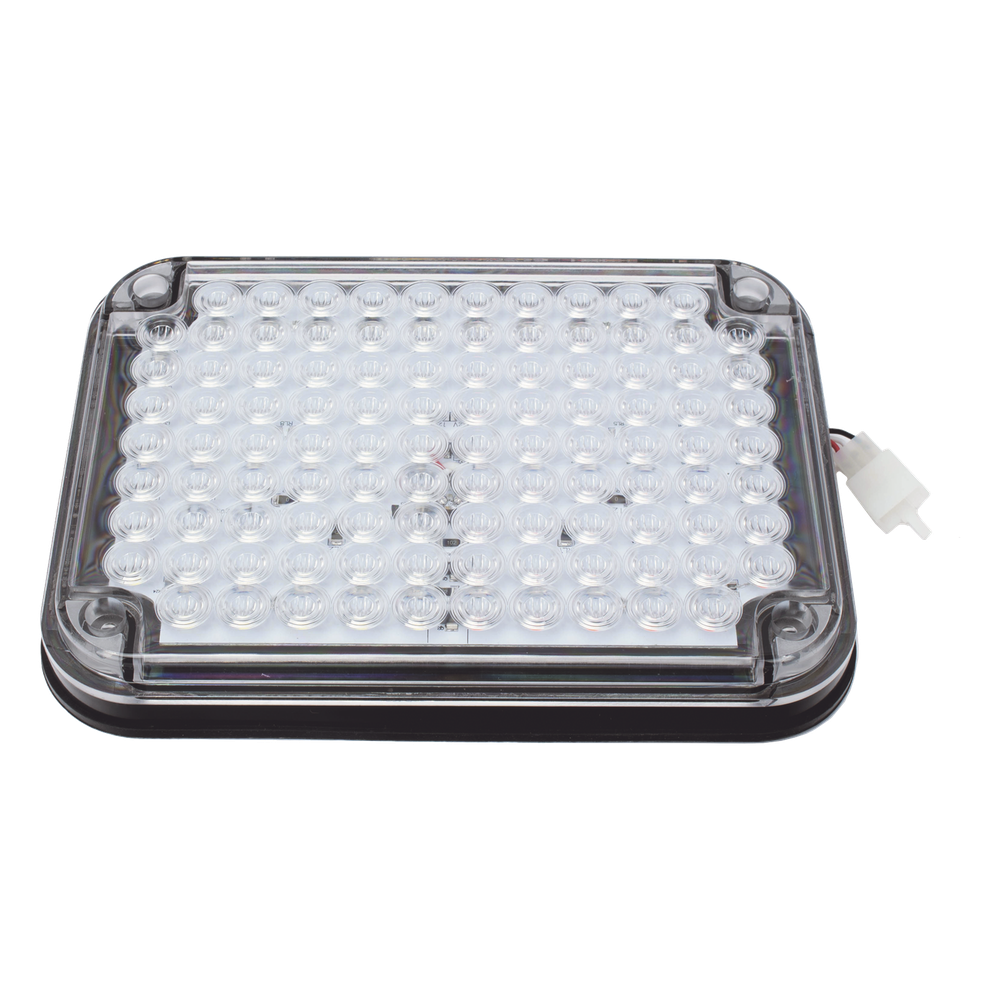 Luz de Advertencia de 9X7", Bicolor Rojo/Claro, Ideal para Ambulancias