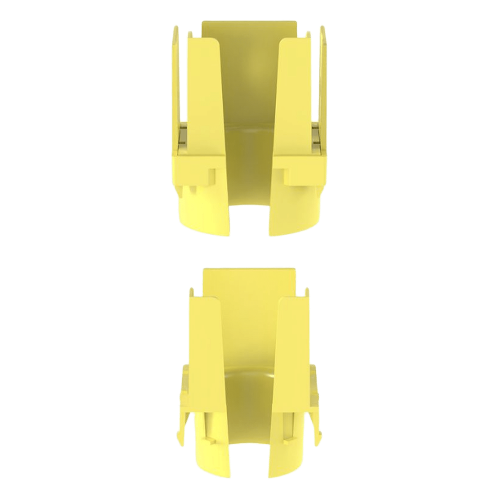 Tapa con 1 Salida a Tubo Corrugado de 1.5in (38mm), Para uso con Canaletas 2X2 FiberRunner™, Color Amarillo