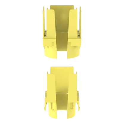 Tapa con 1 Salida a Tubo Corrugado de 1.5in (38mm), Para uso con Canaletas 2X2 FiberRunner™, Color Amarillo