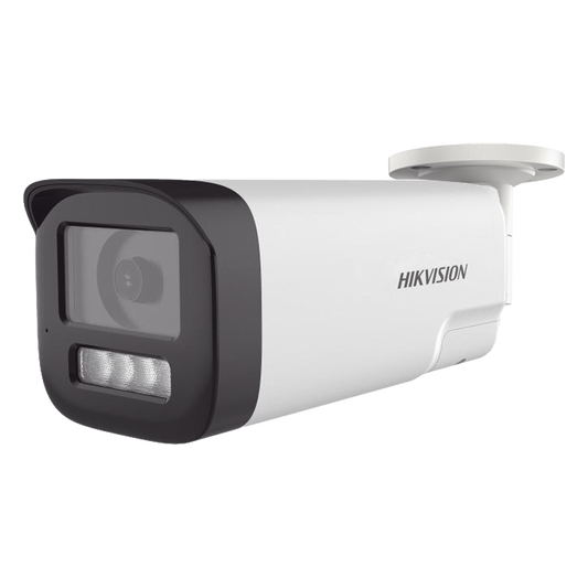 [Audio Bidireccional + Dual Light + ColorVu] Bala TURBOHD 4K (8 Megapixel) / Lente 3.6 mm / 80 mts IR EXIR + 80 mts Luz Blanca / Micrófono y Bocina