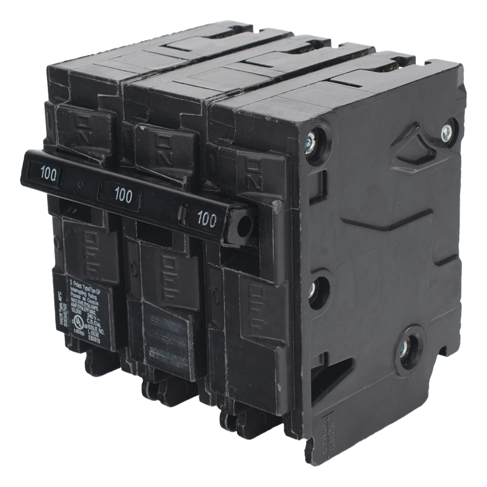 Interruptor automático enchufable tipo QP 3 polos, 100 amp.