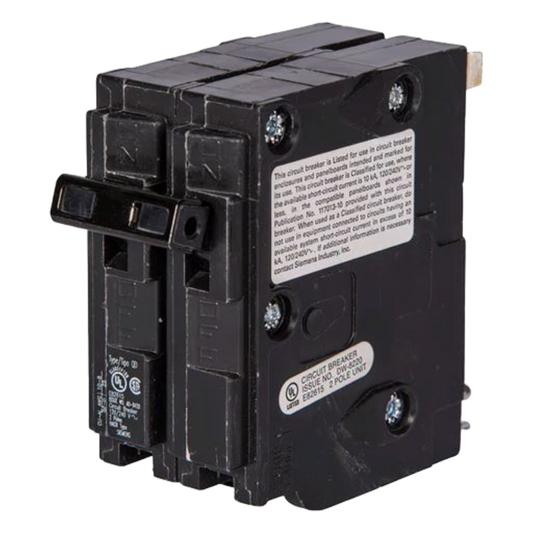Interruptor automático enchufable tipo QD 2 polos, 15 amp