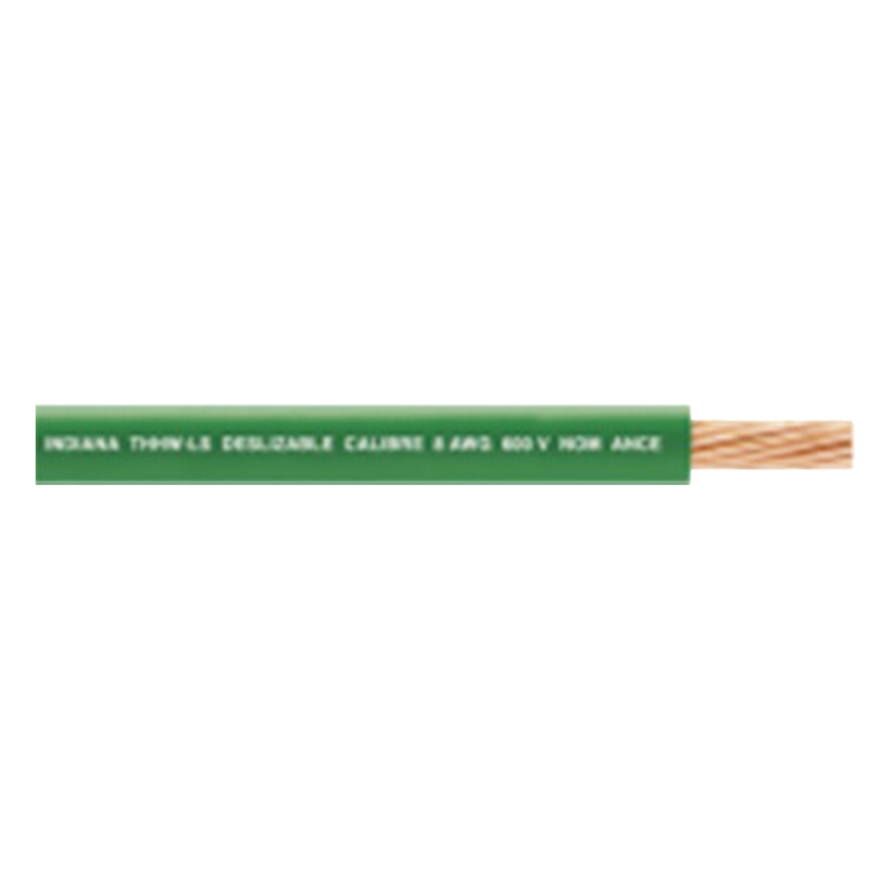 Cable THW-LS / Calibre 8 AWG / 19 Hilos / Color Verde / Bobina 100 m (328 ft)