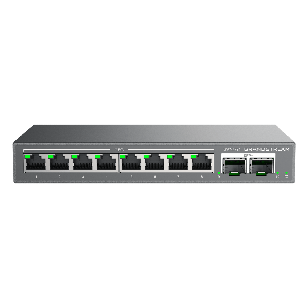 Switch L2 Lite Administrable de 10 Puertos / 8 Puertos Ethernet 2.5 Gigabits / 2 Puertos SFP+ 10 Gigabits / VLAN / QoS / Montaje en Escritorio o