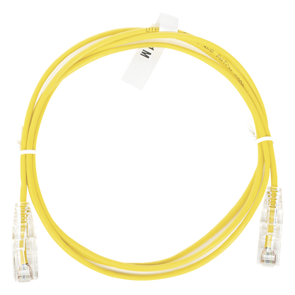 Cable de Parcheo Slim UTP Cat6 - 1 Metro (3.28 Pies), Amarillo, Diámetro Reducido (28 AWG)