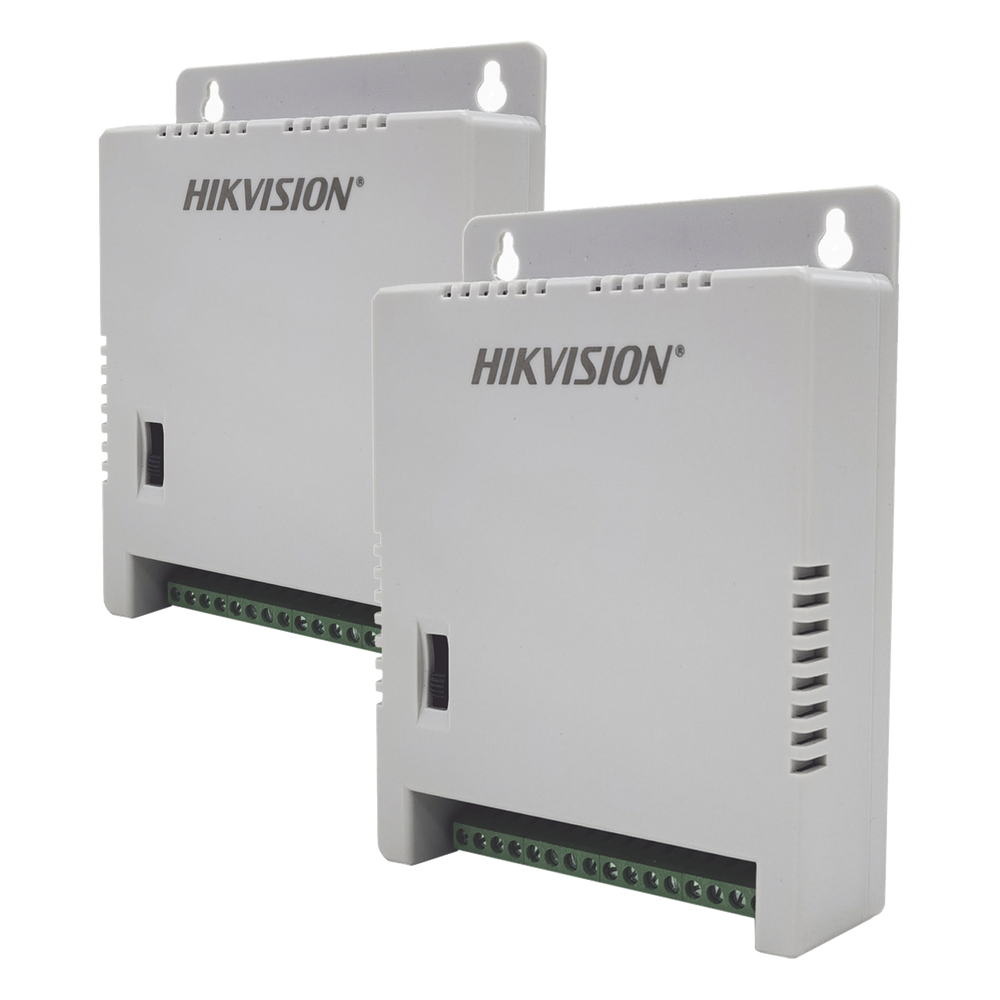 2 Fuentes de Poder Regulada (12 Vcc / 13.5 Vcc / 15 Vcc) para 16 Cámaras / 1 Amp por Salida / Voltaje de Entrada 90 - 130 VCA / Soporta 4K / Modo
