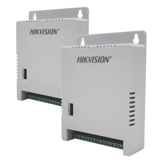 2 Fuentes de Poder Regulada (12 Vcc / 13.5 Vcc / 15 Vcc) para 16 Cámaras / 1 Amp por Salida / Voltaje de Entrada 90 - 130 VCA / Soporta 4K / Modo