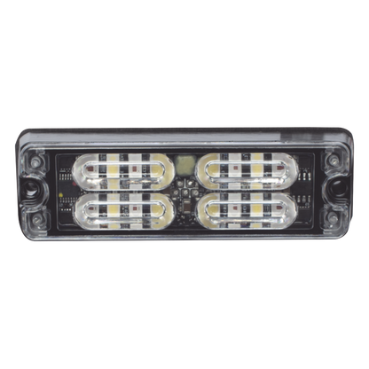 Luz Auxiliar de 16 LED, Rojo/Blanco, Lente Transparente
