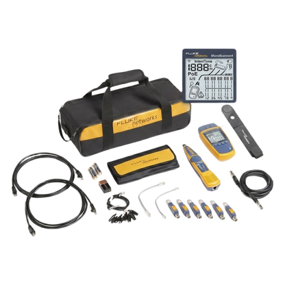 Kit Profesional de Verificador de Red MicroScanner2, para Comprobación de Redes de Voz, Datos y Video, con Pantalla LCD Retroiluminada