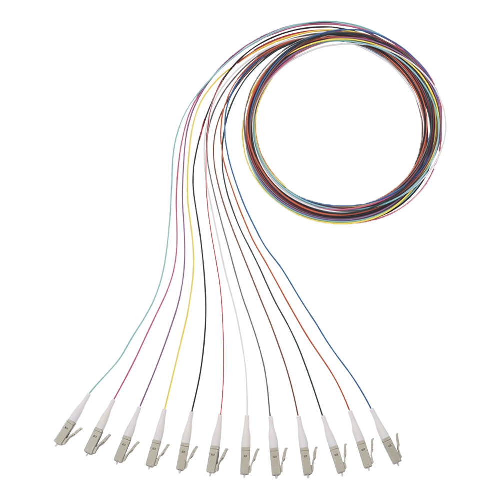 Kit de 12 Pigtails con Conector LC, Multimodo 50/125 OM3, 900um, de 1 Metro (3.28 Pies)