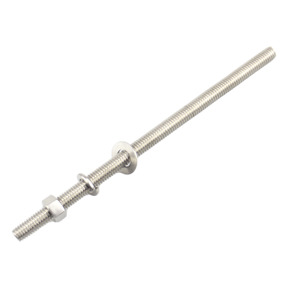 Kit de 10 Varillas Roscadas de 3/8 x 12 in, con Arandelas Planas, Arandelas de Seguridad y Tuercas