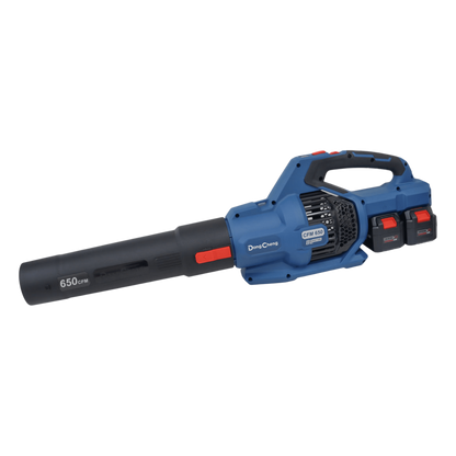 Sopladora Inalámbrica de 20V+20V, Incluye 2 baterías de 20V/6.0Ah, Cargado doble y 3 Boquillas.
