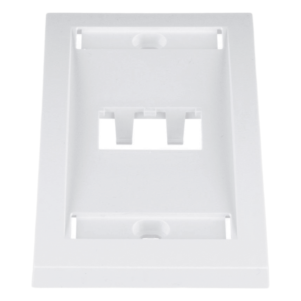 Placa de Pared Vertical Ejecutiva, Salida Para 2 Puertos Mini-Com, Con Espacios Para Etiquetas, Color Blanco