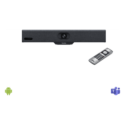 Barra de Videoconferencia A10 de Yealink para Salas Pequeñas con Android Integrado para Microsoft Teams y Modo BYOD - Incluye Control Remoto