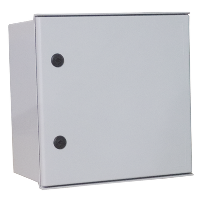 Gabinete de Poliéster IP65 Uso en Intemperie (400 x 400 x 200 mm) con Placa Trasera Interior de Plástico (Incluye Chapa y Llave).