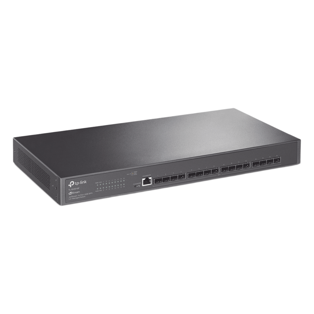 Switch Fibra Óptica L2+ Omada / 16 Puertos SFP+ 10G / 2 Puertos Consola (RJ45 y micro-USB) / Administración Centralizada Omada o Stand-Alone