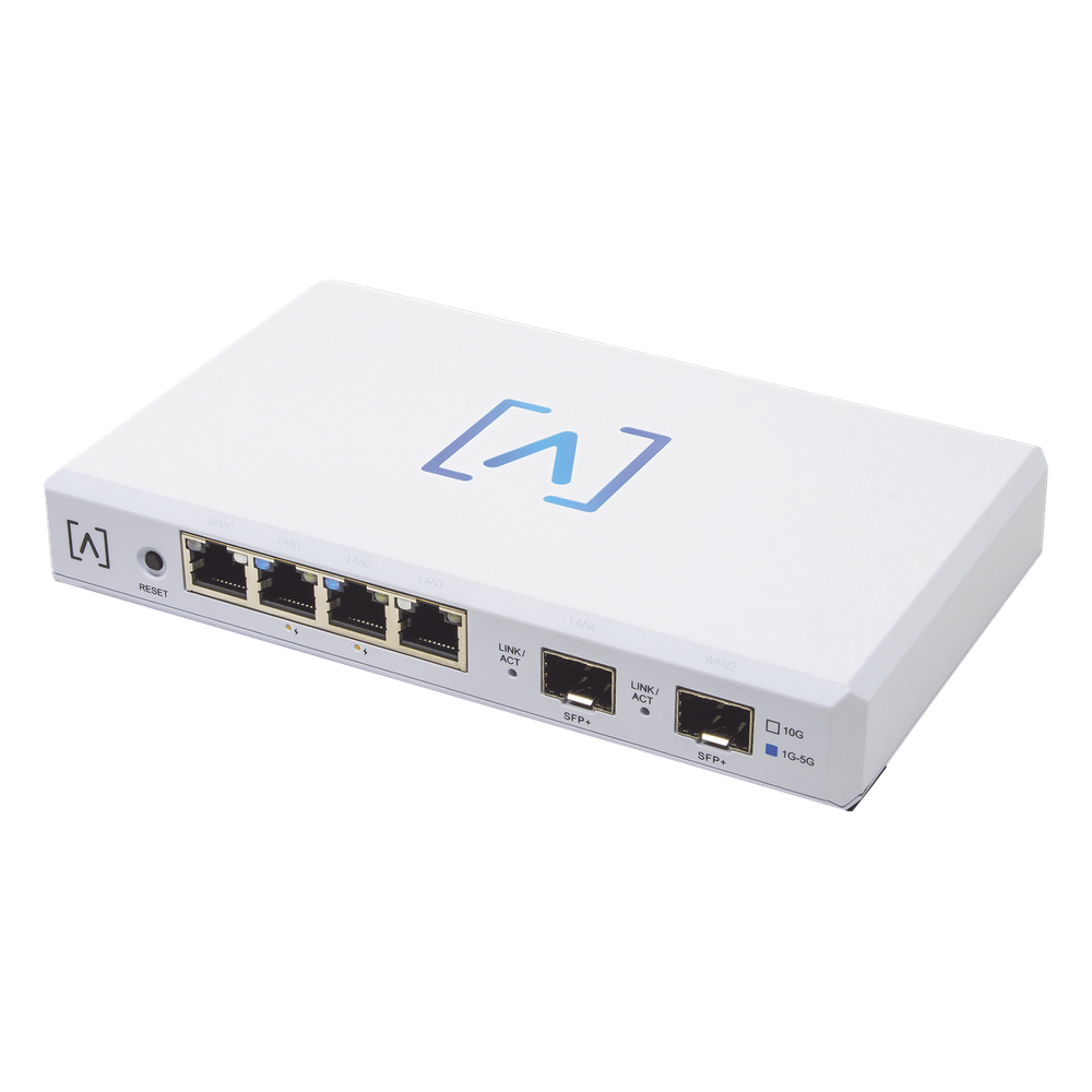 Router VPN / 4 puertos 10/100/1000/2500 Gbps (2 puertos PoE af/at) / 2 puertos SFP+ 10Gbps / Filtrado Avanzado DPI: Bloqueo de Contenido
