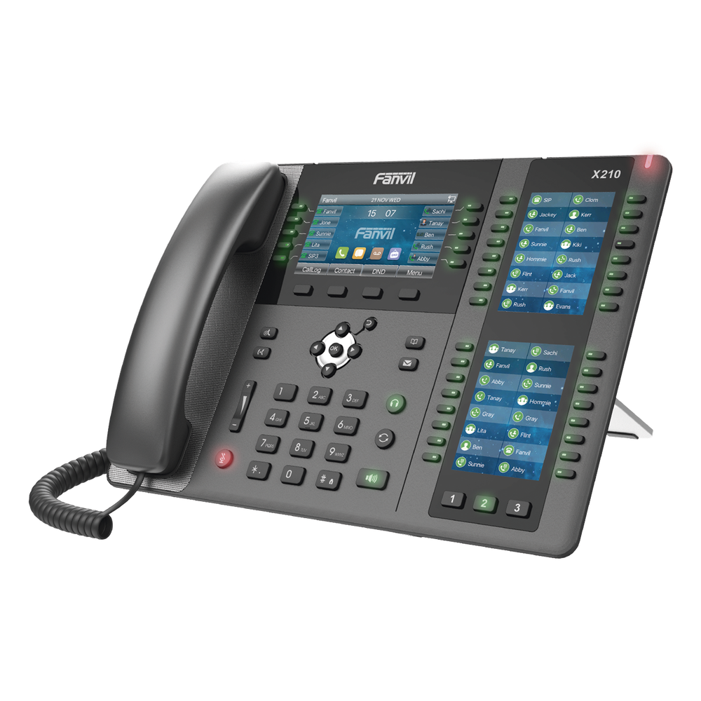 Teléfono IP ideal para recepción hasta 20 líneas SIP, PoE, 106 botones DSS, Bluetooth integrado para diademas, puertos Gigabit, soporta recepción