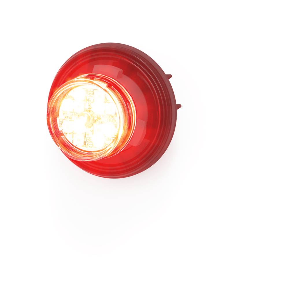 Estrobo Oculto de 12 LED, Rojo/Azul, Lente Transparente, Bisel Negro