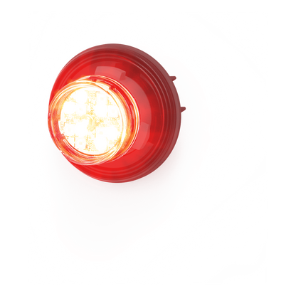 Estrobo Oculto de 12 LED, Rojo/Azul, Lente Transparente, Bisel Negro