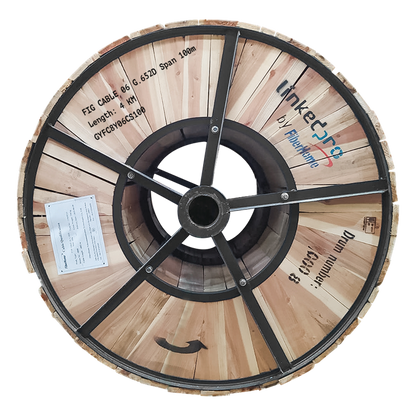 Carrete de 4 Kilómetros de Fibra Óptica Aérea Figura 8 G.652D, Monomodo de 6 Hilos, Exterior, Span 100, Loose Tube