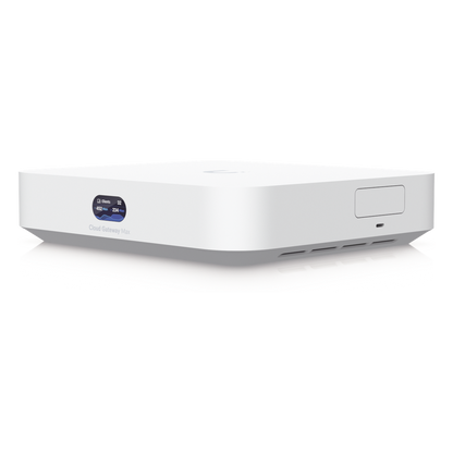 UCG Max Cloud Gateway de 2.5 GbE Compacto con Soporte para hasta 30 Dispositivos UniFi, 300+ Clientes, Enrutamiento IPS de 2.3 Gbps y Almacenamiento