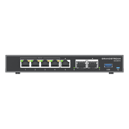 4 en 1: Firewall Nueva Generación, Router, IP PBX (24 usuarios / 8 llamadas), Switch Gigabit de 5 Puertos (4 PoE) y 2 Puertos SFP 2.5 Gigabit / Todos