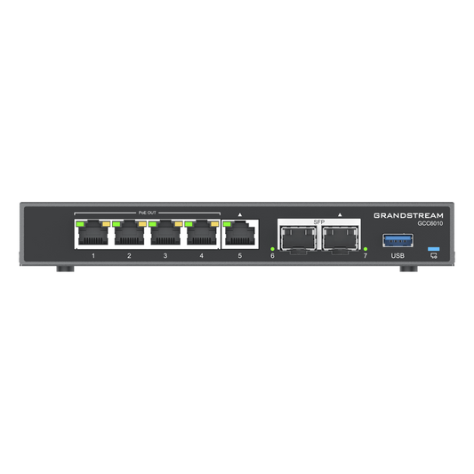 4 en 1: Firewall Nueva Generación, Router, IP PBX (24 usuarios / 8 llamadas), Switch Gigabit de 5 Puertos (4 PoE) y 2 Puertos SFP 2.5 Gigabit / Todos
