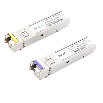 Transceptores Ópticos Bidireccionales SFP (Mini-Gbic) / Monomodo 1490 & 1550 nm / 1.25 Gbps / 1000BASE-BX / Conector LC/UPC Simplex / DDM / Hasta 100