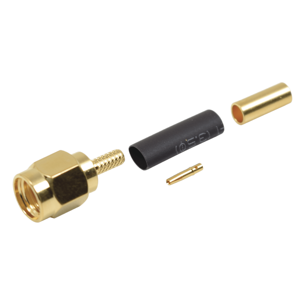 Conector SMA Macho Inverso de Anillo Plegable para Instalar en Cables RG-174/U y RG-316/U