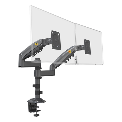Montaje de Escritorio articulado para 2 monitores de 17 a 27" / Soporta hasta 9kg por monitor / Vesa 75 x 75 / 100 x 100 / Acero / Rotación: 360°
