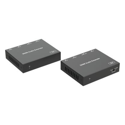Extensor de Audio | Digital Óptico y Analógico | Transmisión hasta 300 m | Soporte 48/96/192 kHz | Selección de salida en receptor | Función POC