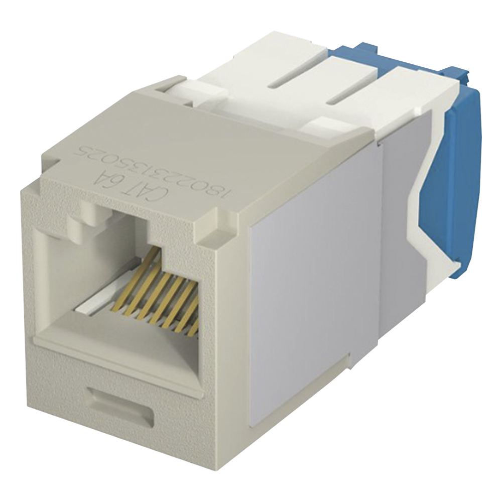 Conector Jack RJ45 Estilo TG, Mini-Com, Categoría 6A, de 8 Posiciones y 8 Cables, Color Gris
