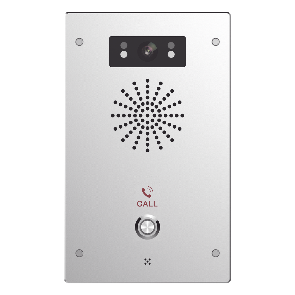 Video Intercomunicador IP / 2 Líneas SIP / Cámara 2MP 1080p / 2 Relevadores / ONVIF / IP65 e IK10 / PoE 802.3af / Audio HD / Visión Nocturna IR