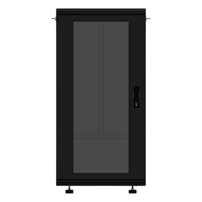 Gabinete Rackeable 19 Pulgadas / 24 Unidades / Piso / Puerta de Cristal / Capacidad 750 Kg / Dimensiones 600 x 605 x 1190 mm / Ventilación 120 mm
