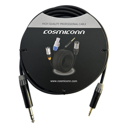 Cable 6.35mm a 3.5mm, conectores color negro MP3X-B - MTP3C-BG, length 3m