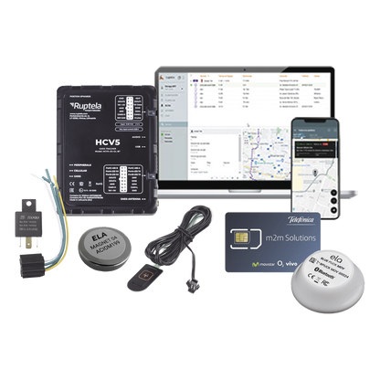 Kit de Localizador 4G LTE / 1 BLUEPUCKMAGKIT + 1 MICSIM25GPS y datos por 1 año + 1 EPCOMGPSMENSUAL + RELAY + Botón SOS