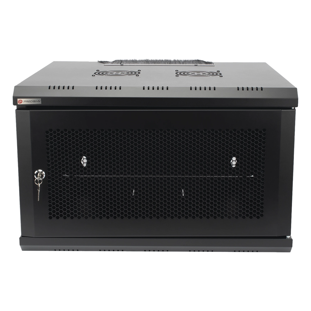 Gabinete de Pared 19 Pulgadas / 6U / 600 x 550 x 368 mm (23.6 x 21.7 x 14.5 in) / Acero SPCC RAL 9004 / Carga Estática 60 kg / IP20 Interior