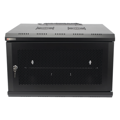 Gabinete de Pared 19 Pulgadas / 6U / 600 x 550 x 368 mm (23.6 x 21.7 x 14.5 in) / Acero SPCC RAL 9004 / Carga Estática 60 kg / IP20 Interior
